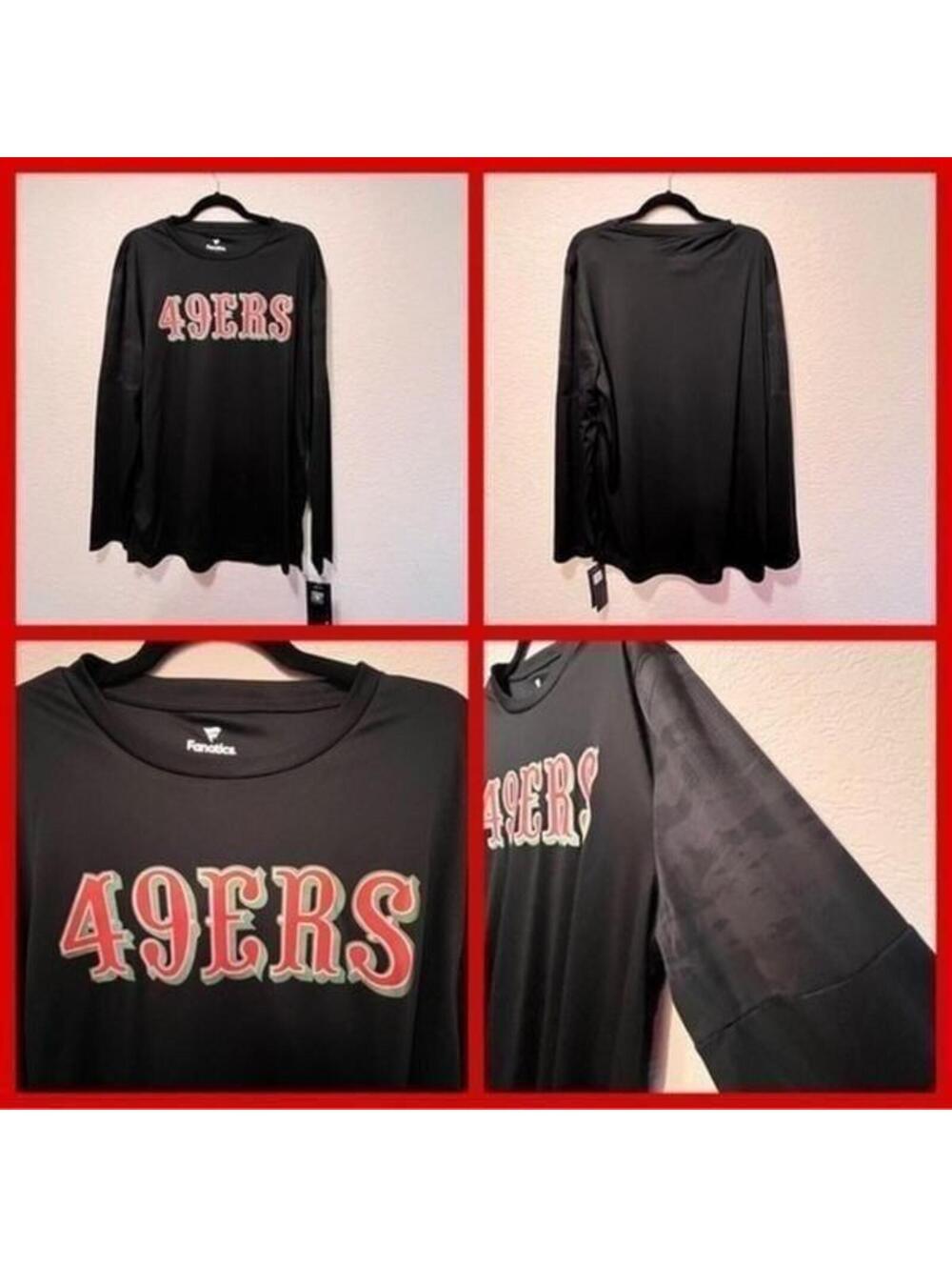 NWT. Men's Fanatics Branded Black SF 49ers Square Off Long Sleeve T-Shirt.